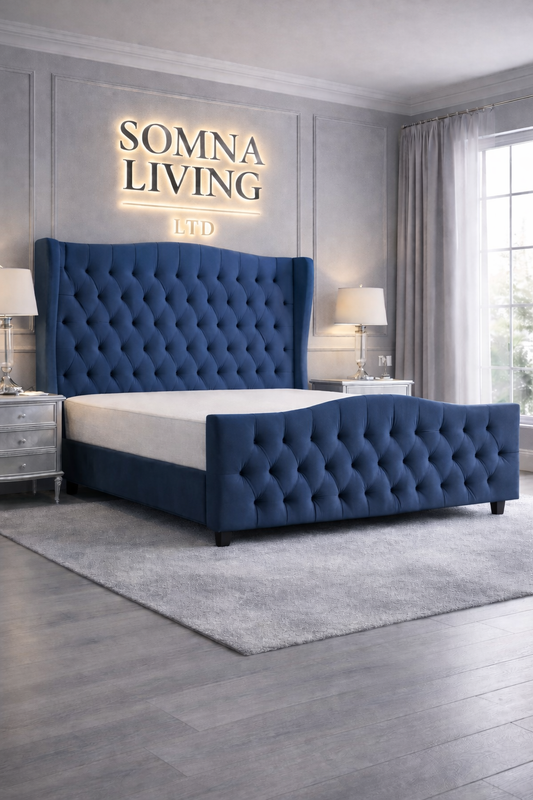 Mayfair Wingback Bedframe Plush Velvet