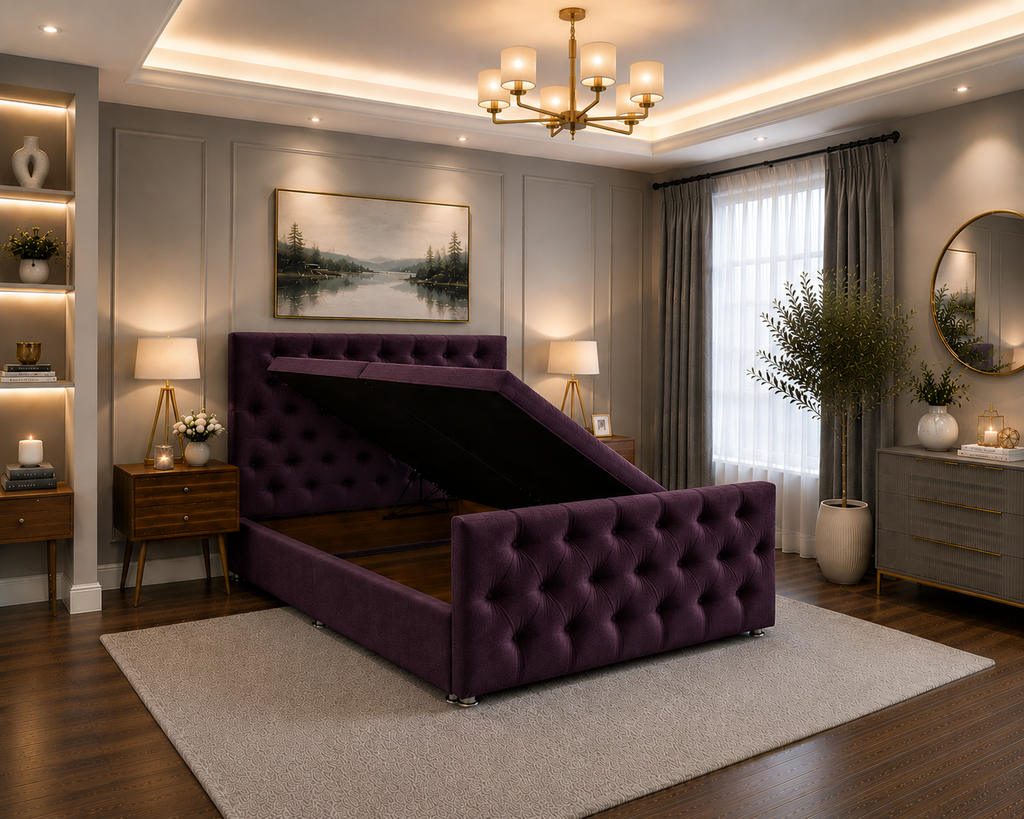 Monaco Ottoman Bed Chenille Fabric