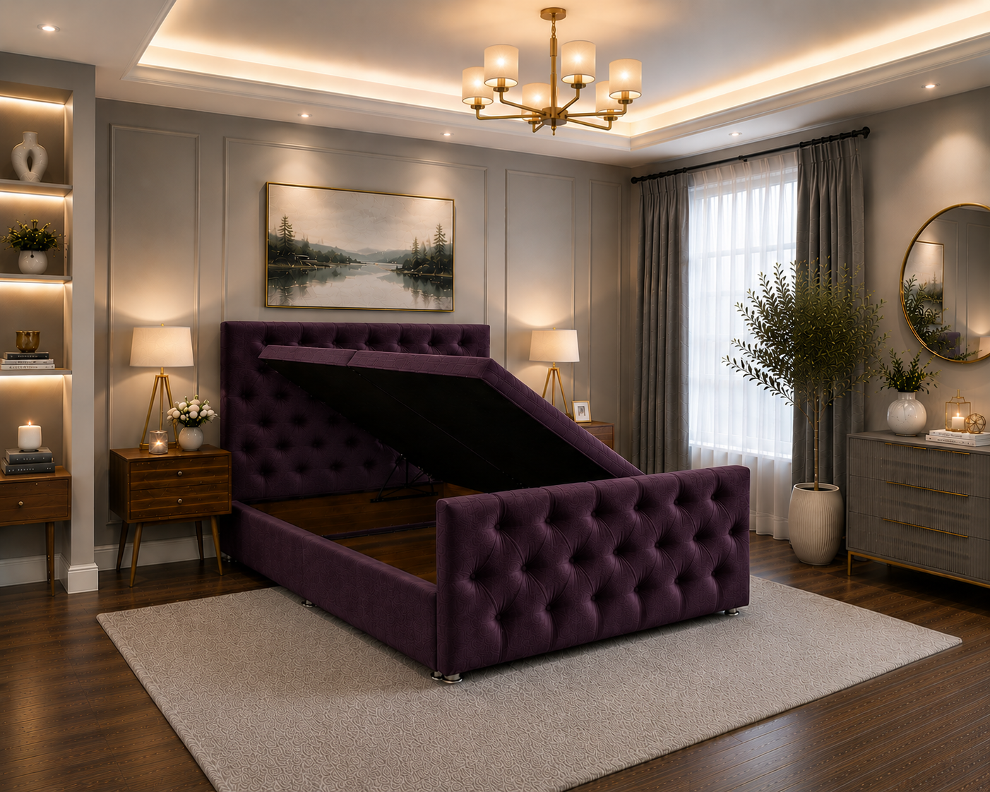 Monaco Ottoman Bed Chenille Fabric