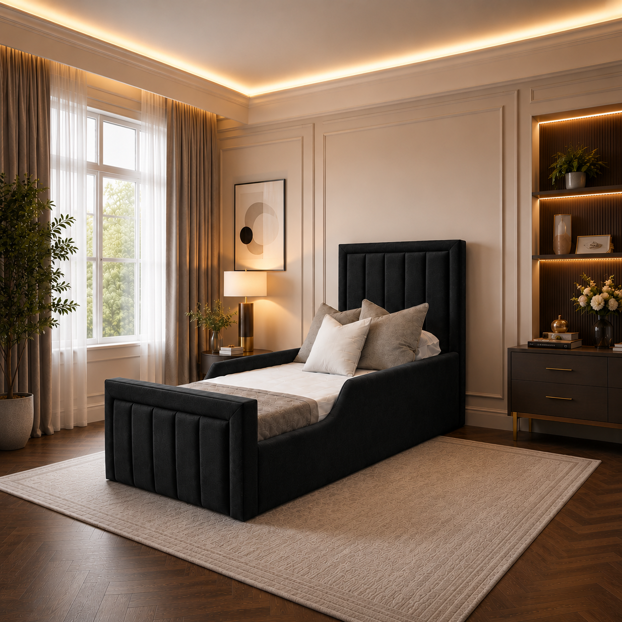 Panel Junior Bedframe Plush Velvet