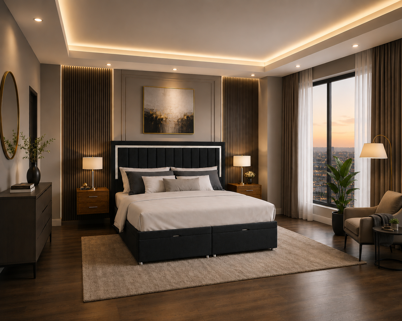 Cardoba Panel Ottoman Bed