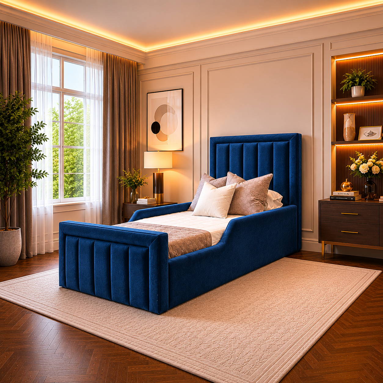Panel Junior Bedframe Plush Velvet