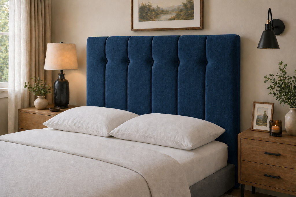 Upholstered Vertical Panel Headboard – Padded Contemporary Bedroom Headboard