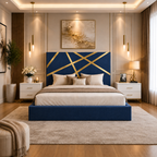 Somna Living Orion Luxury Upholstered Bed Frame with Designer Headboard