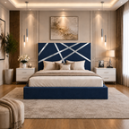 Somna Living Orion Luxury Upholstered Bed Frame with Designer Headboard