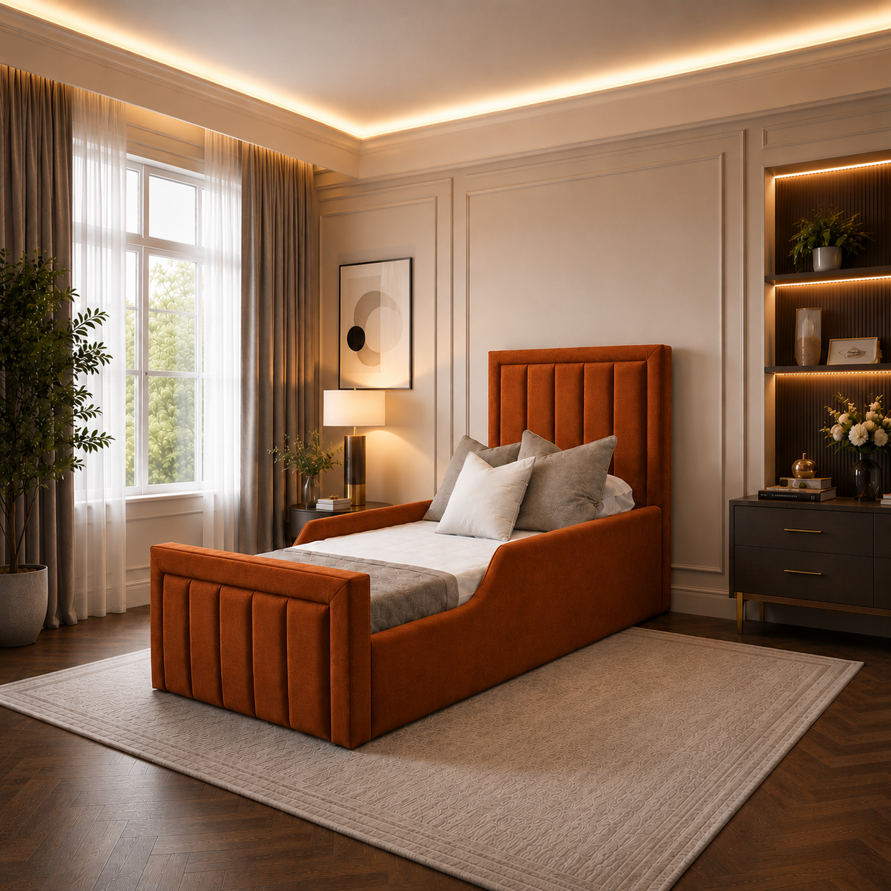 Panel Junior Bedframe Plush Velvet