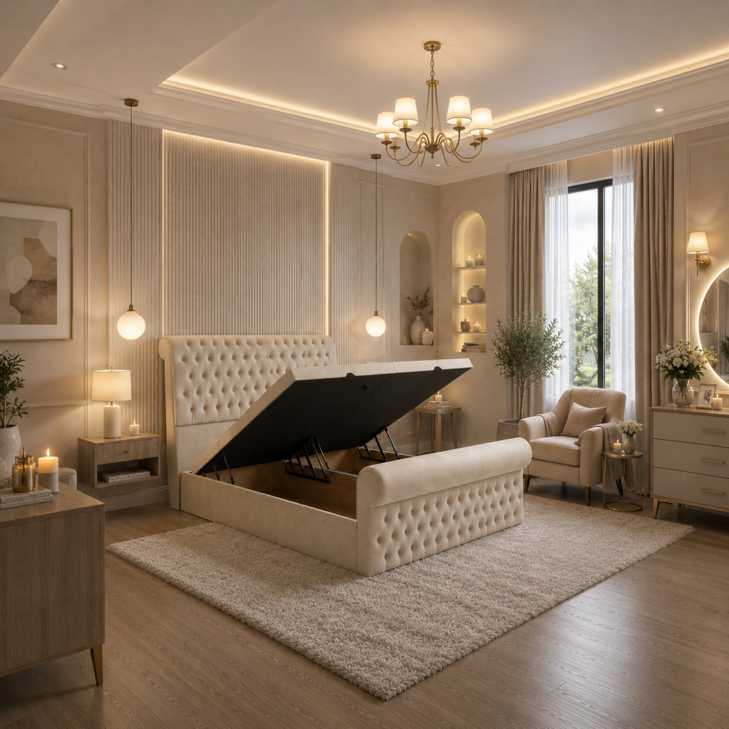 Sleigh Ottoman Bed