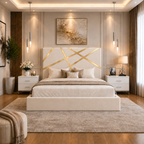 Somna Living Orion Luxury Upholstered Bed Frame with Designer Headboard