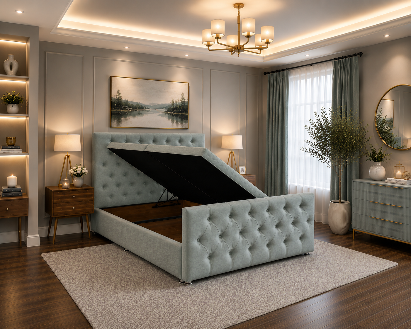 Monaco Ottoman Bed Chenille Fabric