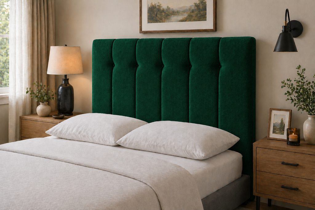Upholstered Vertical Panel Headboard – Padded Contemporary Bedroom Headboard