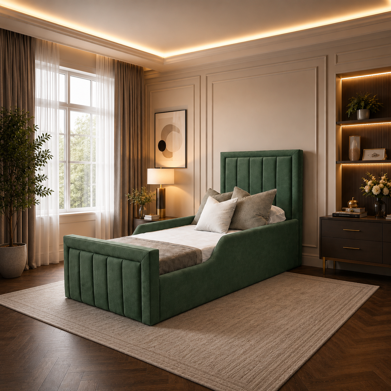 Panel Junior Bedframe Plush Velvet
