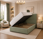 Quad Panel Ottoman Bed Plush Velvet