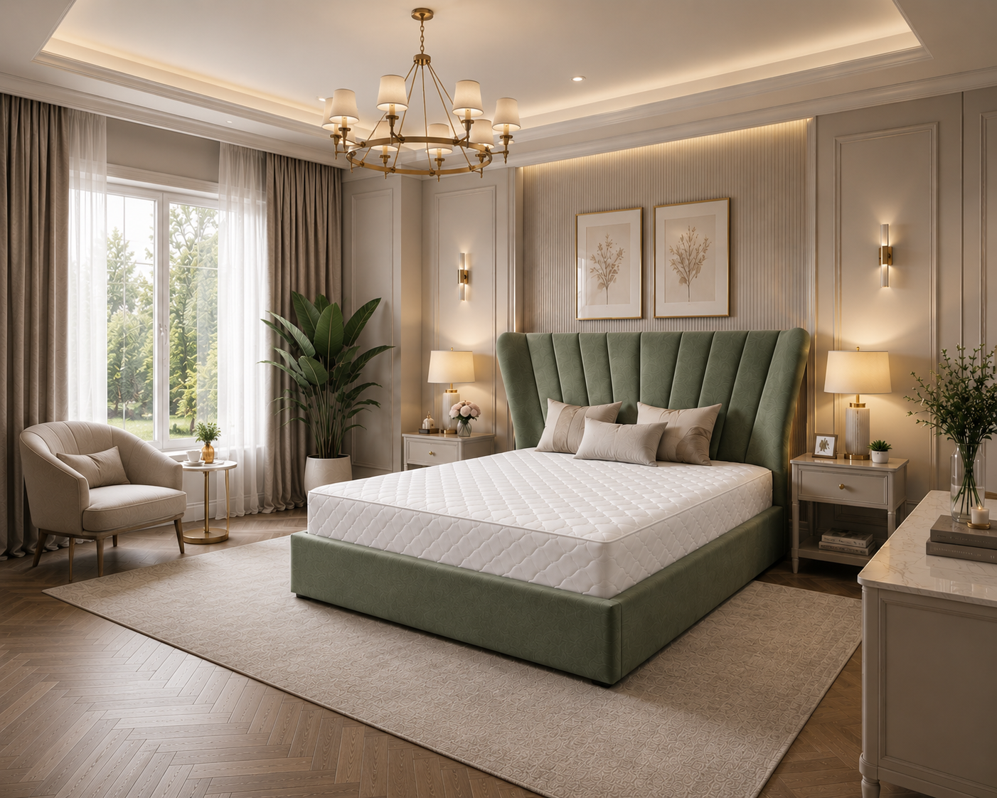 Kensington Panel Bedframe Plush Velvet