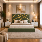 Somna Living Orion Luxury Upholstered Bed Frame with Designer Headboard