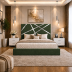 Somna Living Orion Luxury Upholstered Bed Frame with Designer Headboard