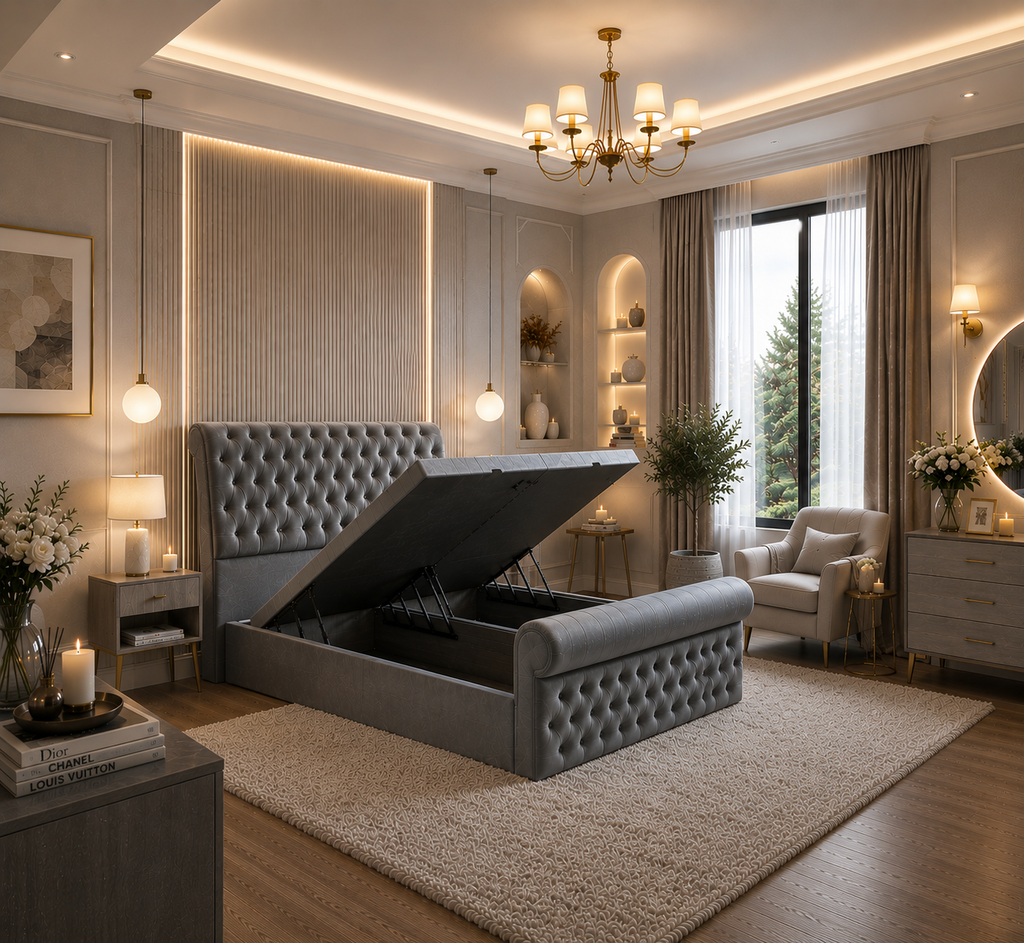 Sleigh Ottoman Bed
