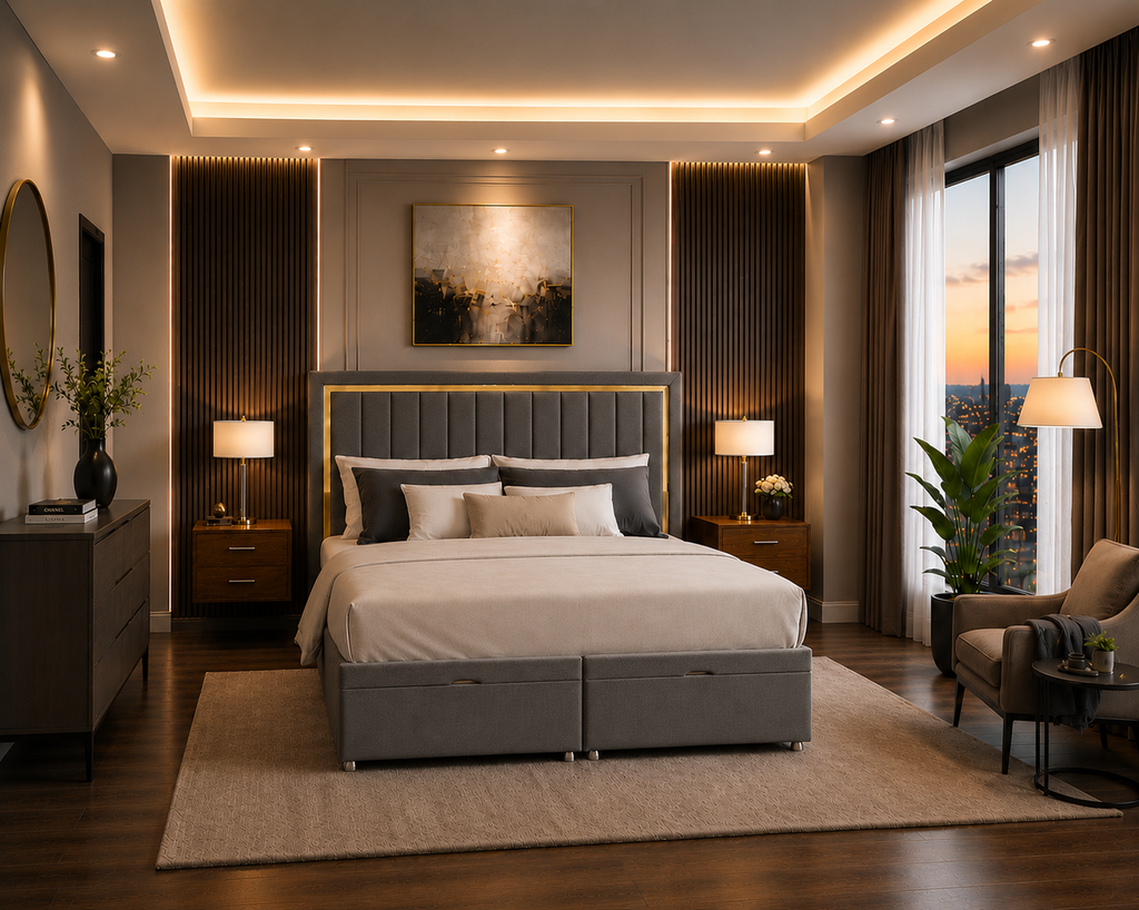 Cardoba Panel Ottoman Bed