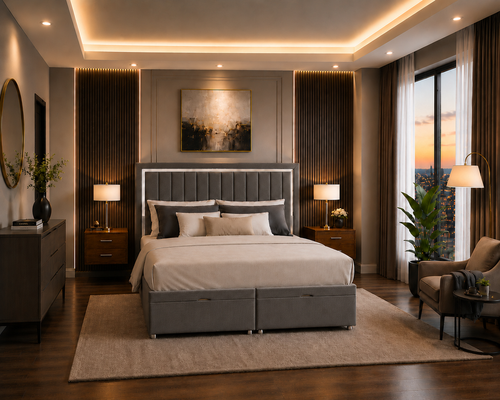 Cardoba Panel Ottoman Bed