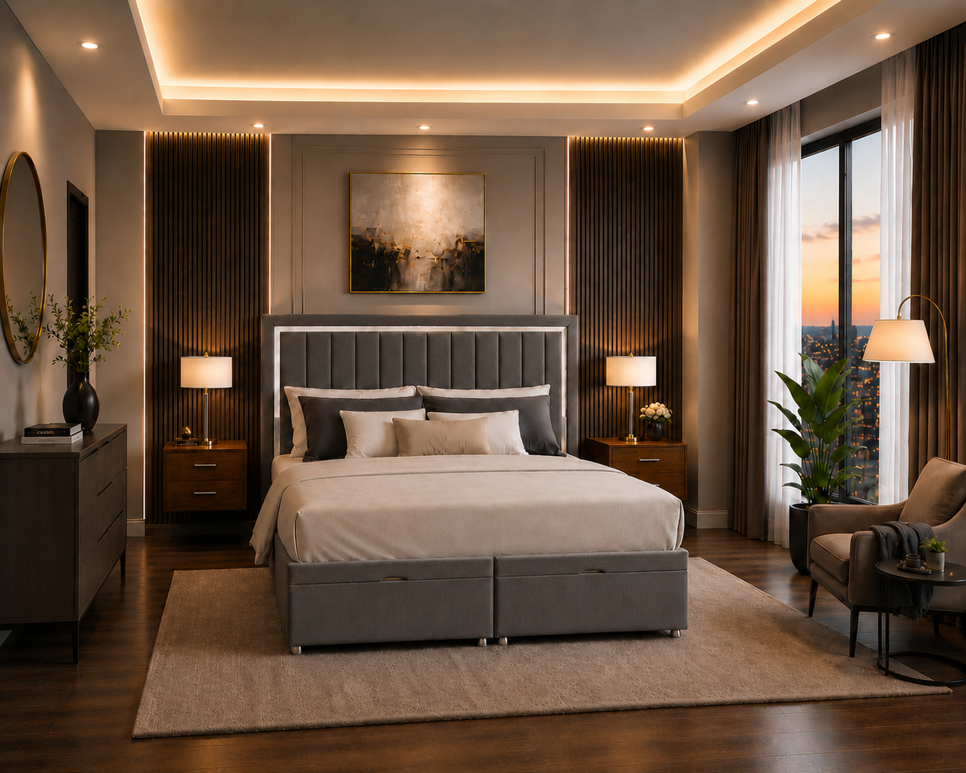 Cardoba Panel Ottoman Bed