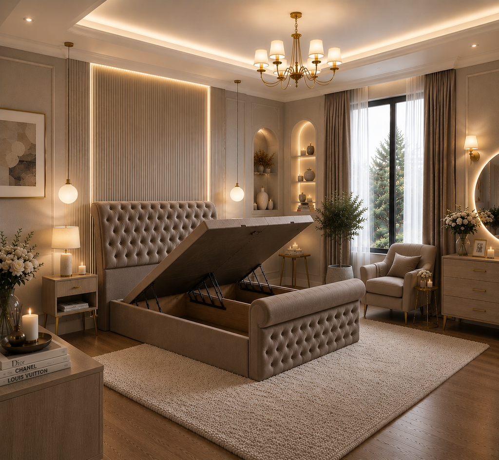 Sleigh Ottoman Bed