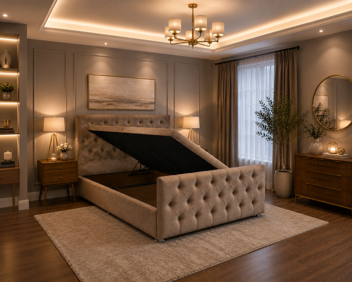 Monaco Ottoman Bed Chenille Fabric