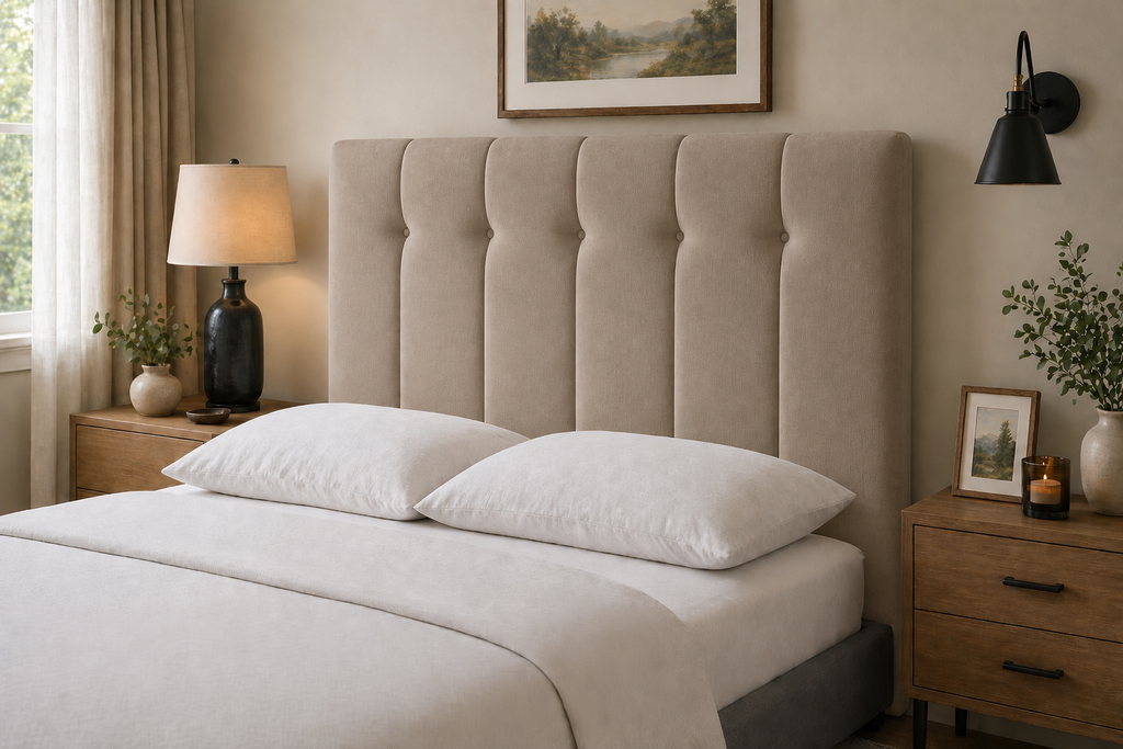 Upholstered Vertical Panel Headboard – Padded Contemporary Bedroom Headboard