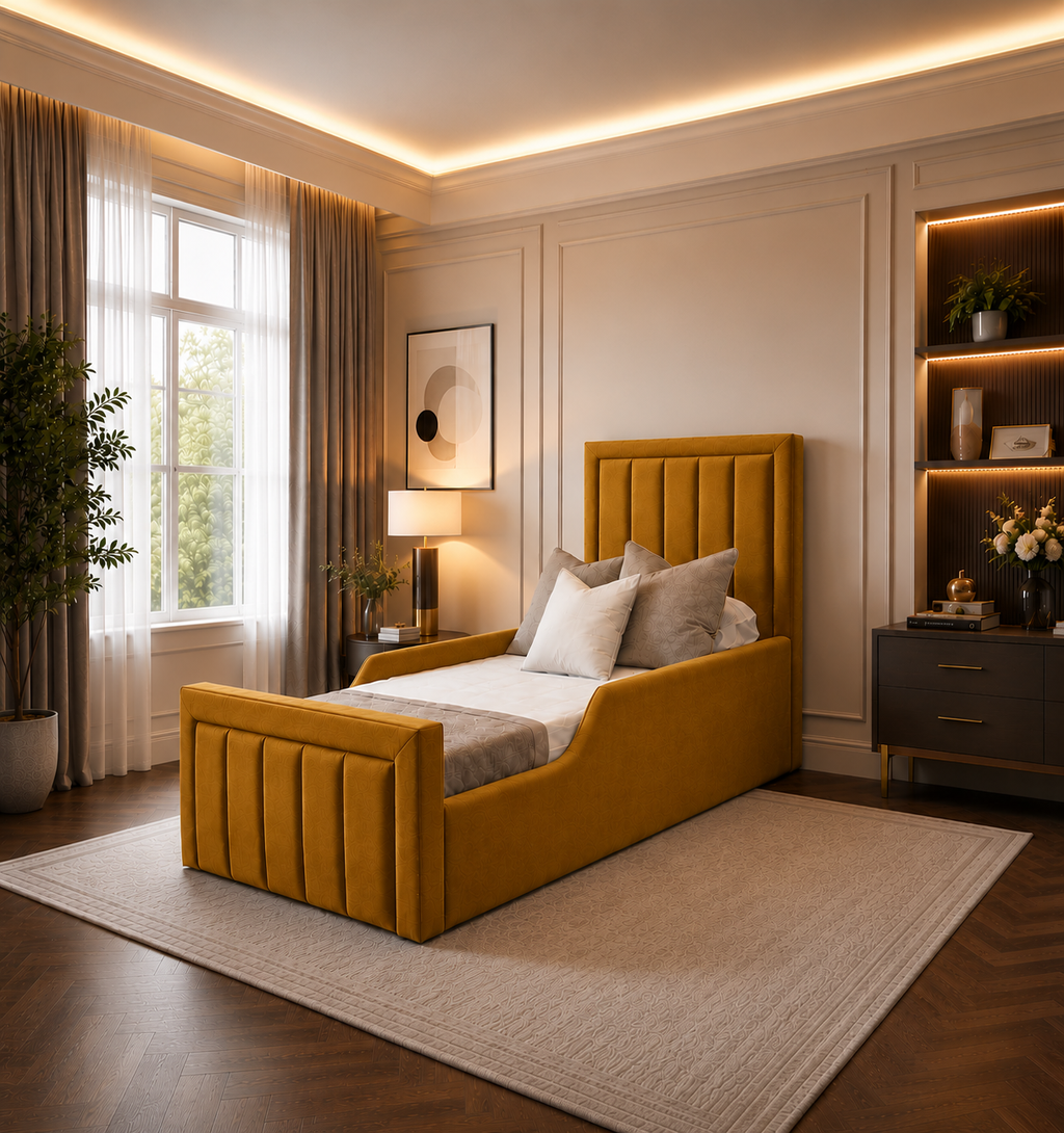 Panel Junior Bedframe Plush Velvet