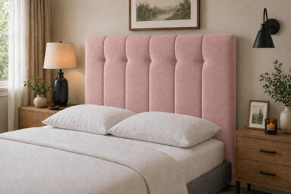 Upholstered Vertical Panel Headboard – Padded Contemporary Bedroom Headboard