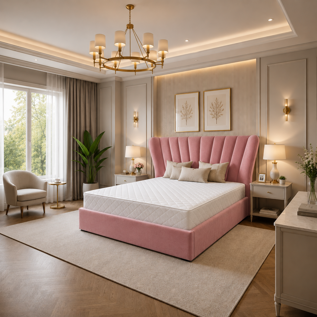 Kensington Panel Bedframe Plush Velvet
