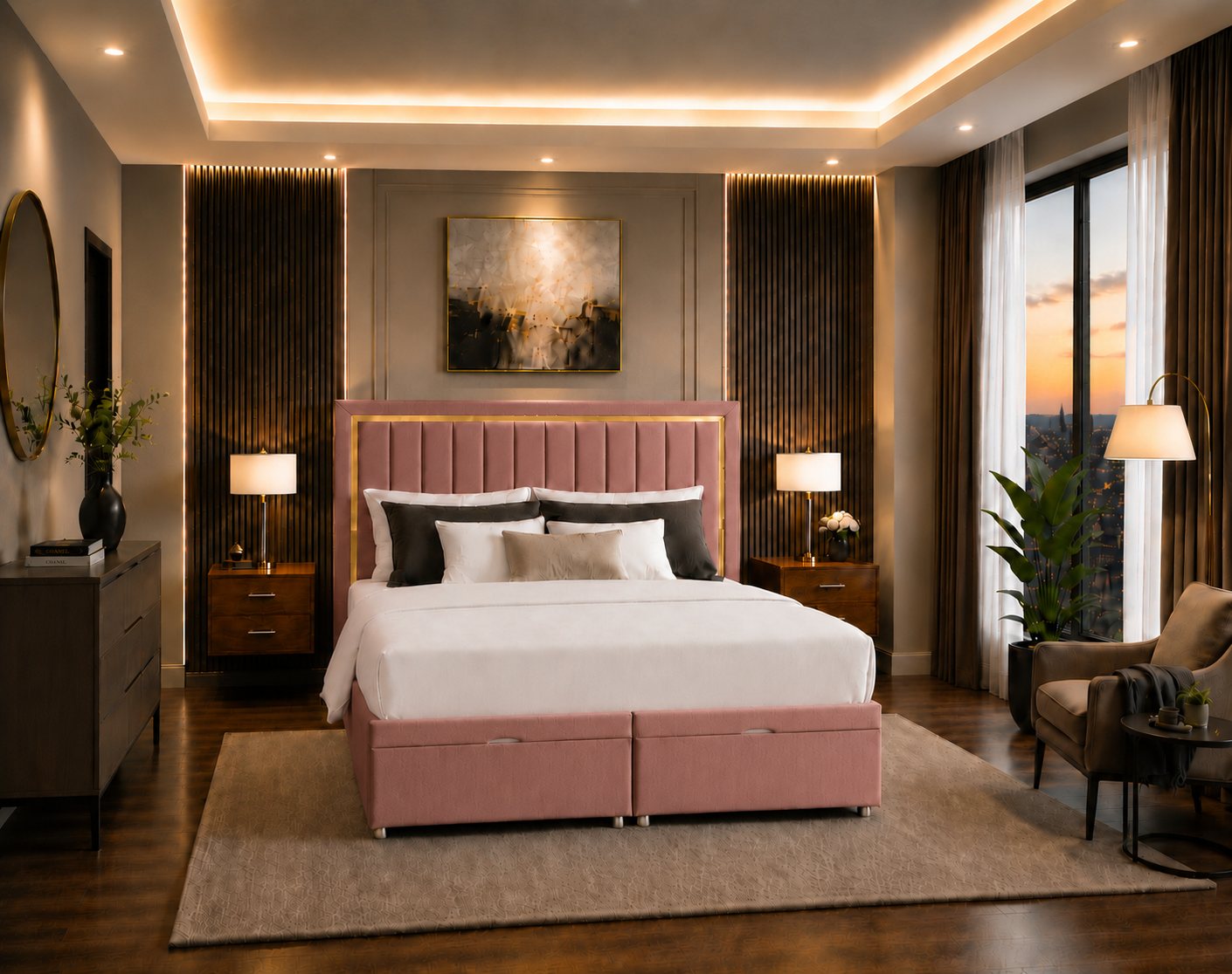 Cardoba Panel Ottoman Bed