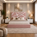 Somna Living Orion Luxury Upholstered Bed Frame with Designer Headboard