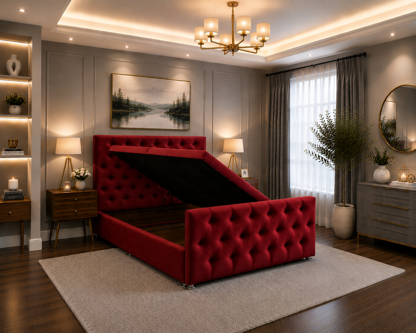 Monaco Ottoman Bed Chenille Fabric
