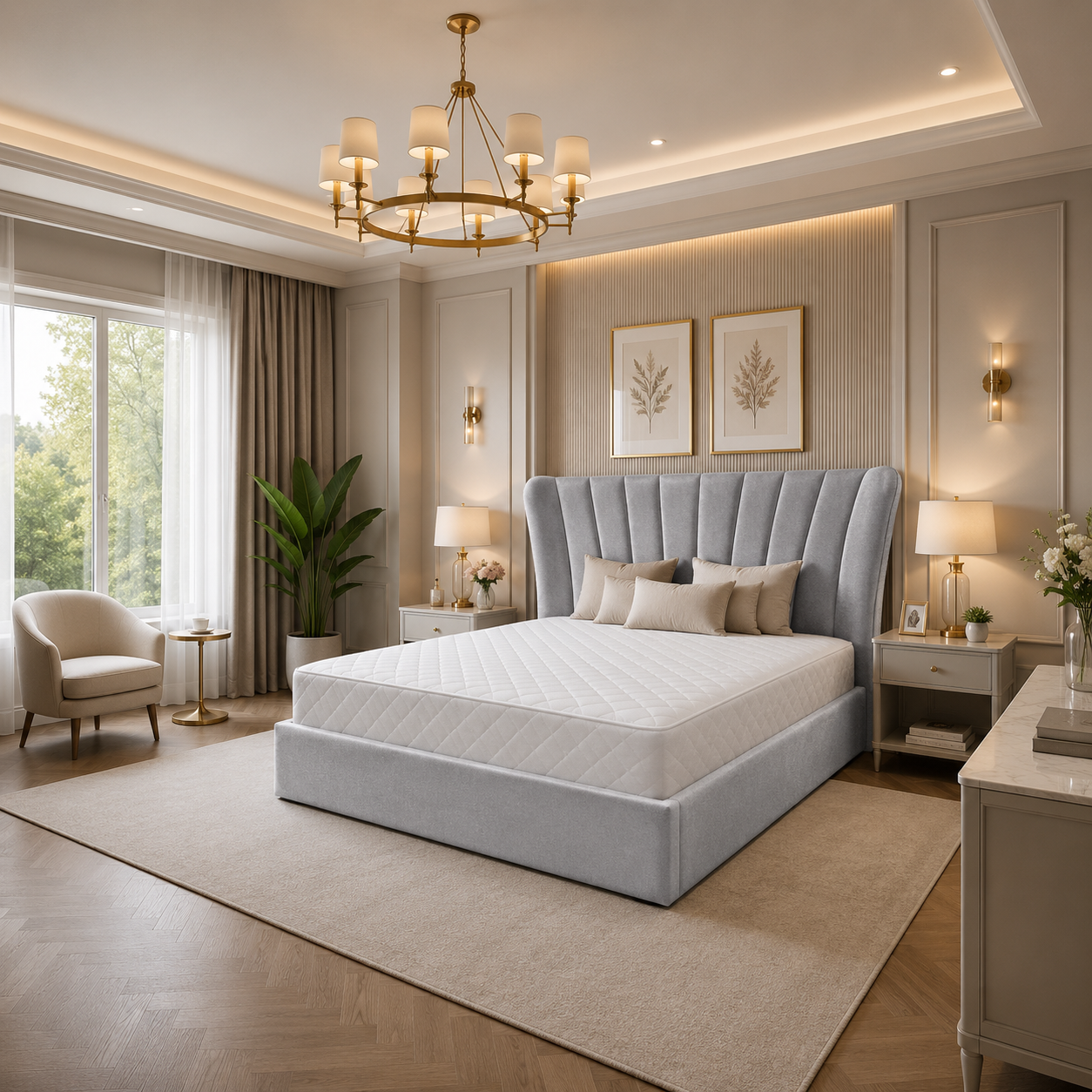 Kensington Panel Bedframe Plush Velvet