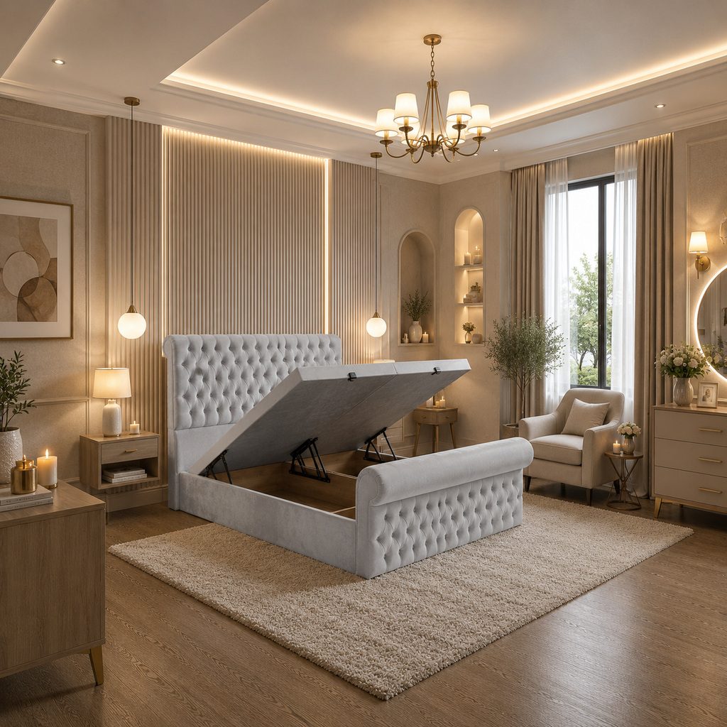Sleigh Ottoman Bed