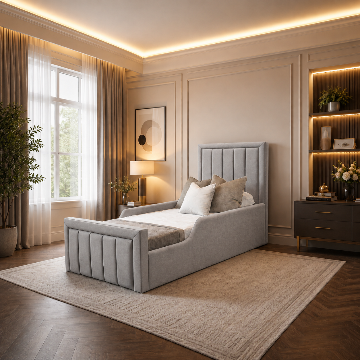 Panel Junior Bedframe Plush Velvet