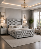 Mayfair Wingback Bedframe Plush Velvet