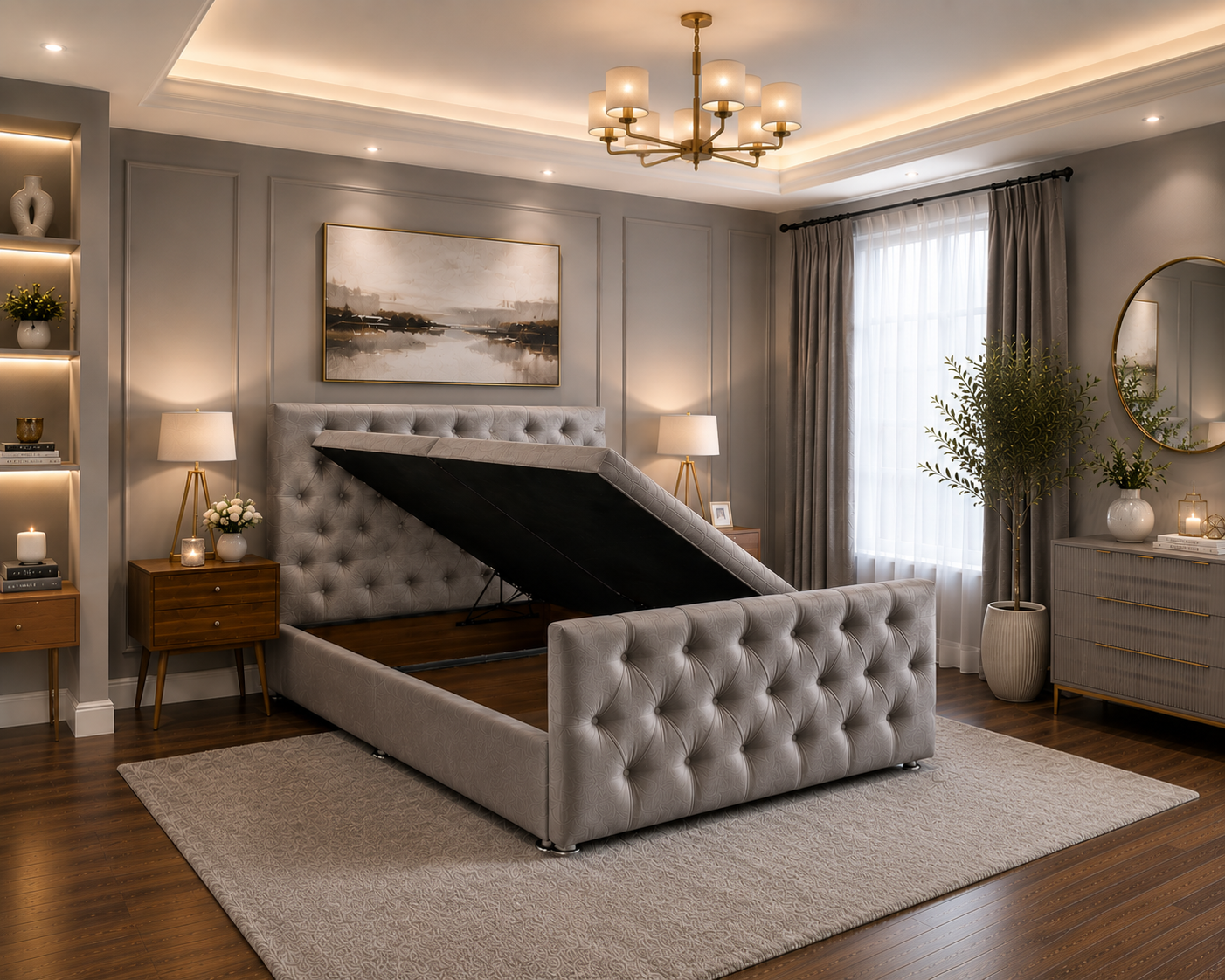 Monaco Ottoman Bed Chenille Fabric