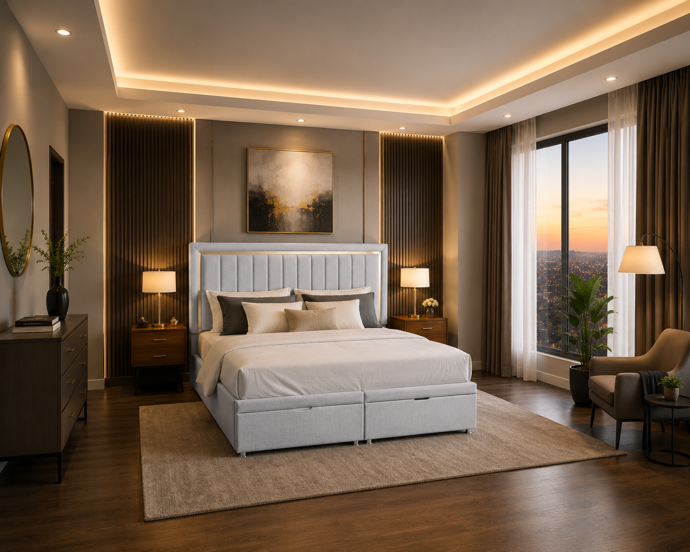 Cardoba Panel Ottoman Bed