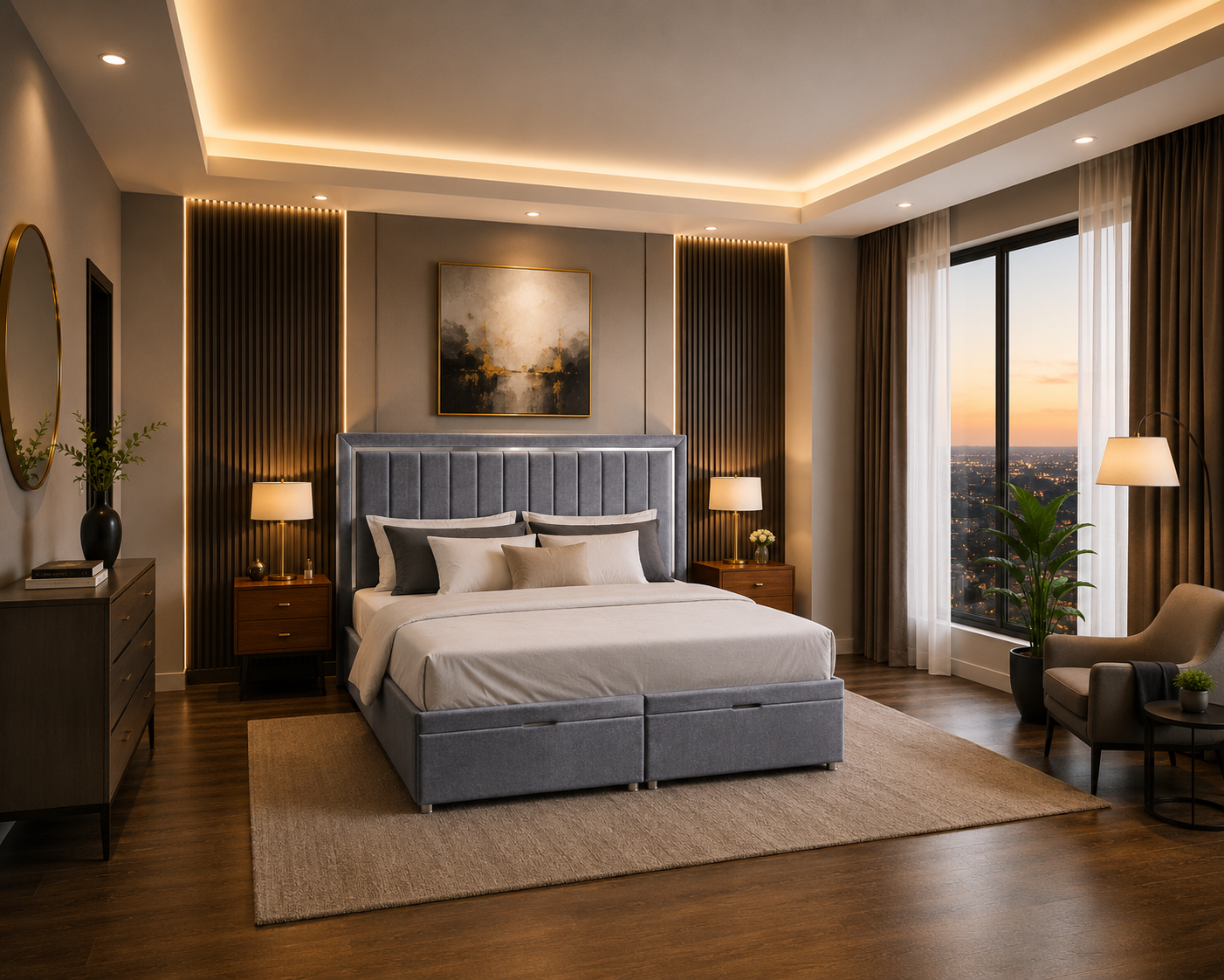 Cardoba Panel Ottoman Bed